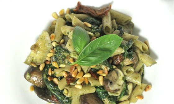 Pasta Pesto met spinazie