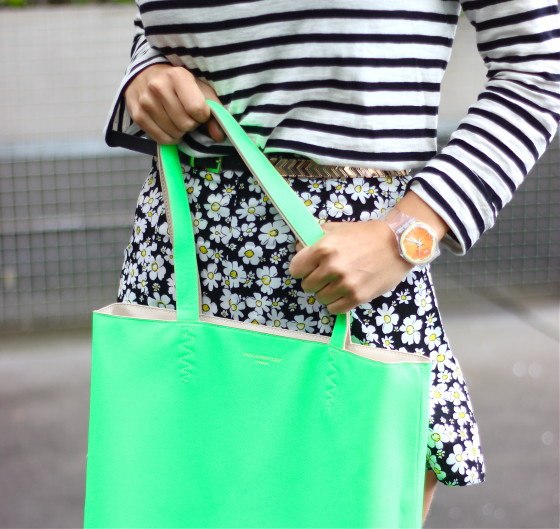 Paul's boutique neongroene shopper2